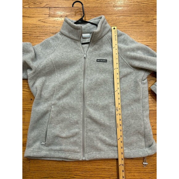 Columbia Women’s Plus size 1X Full Zip Fleece Light Gray Jacket - Picture 7 of 9
